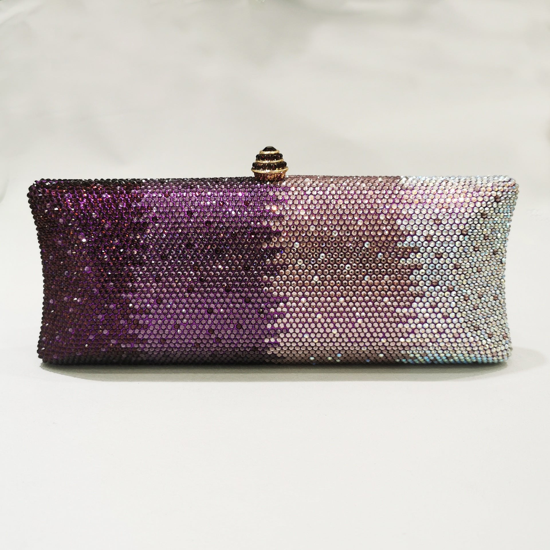 Sac à bandoulière pour femme avec clutch de soirée à strass dégradés - IVOIRART.COM