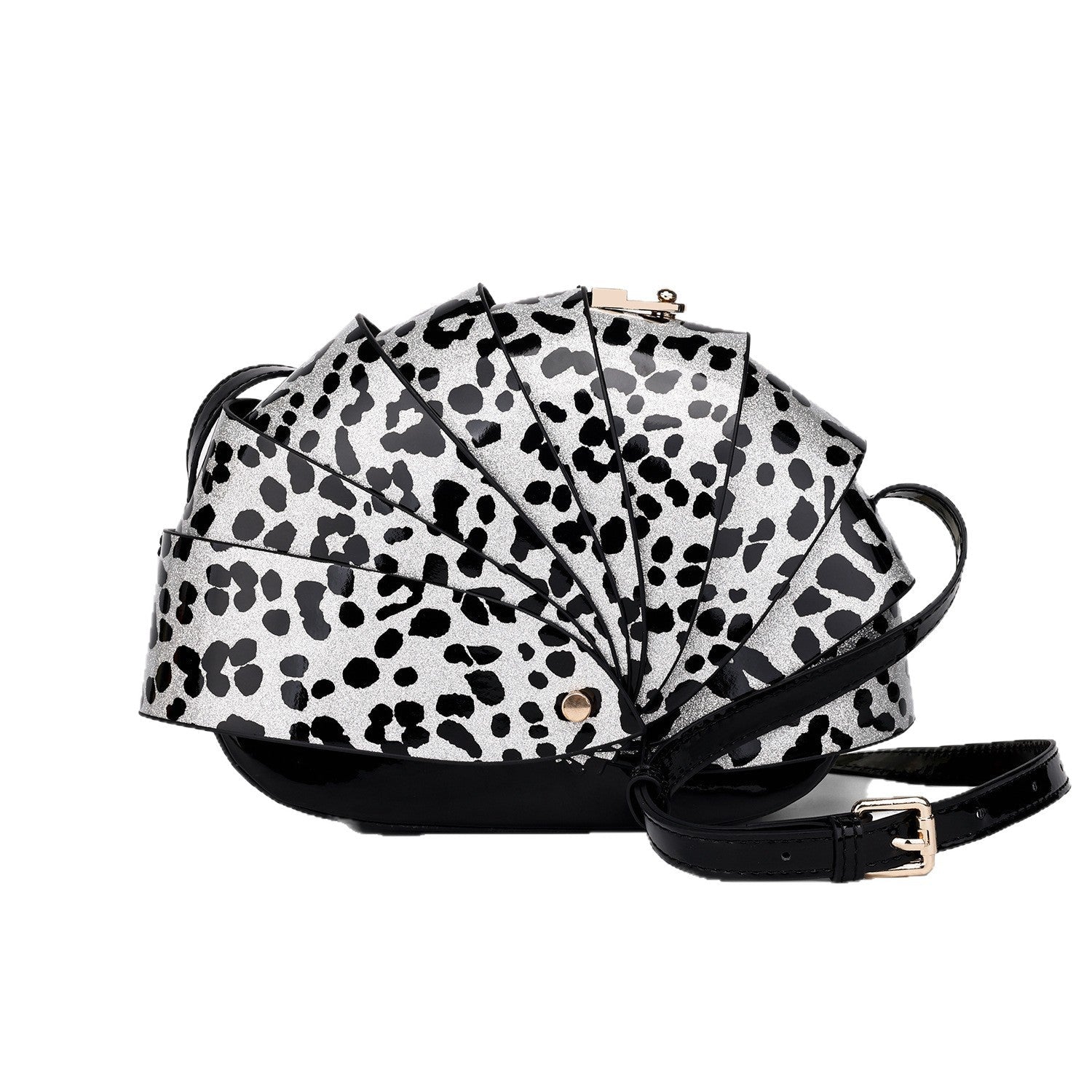 Sac à bandoulière pour femme en cuir verni à imprimé léopard, élégant et tendance - IVOIRART.COM