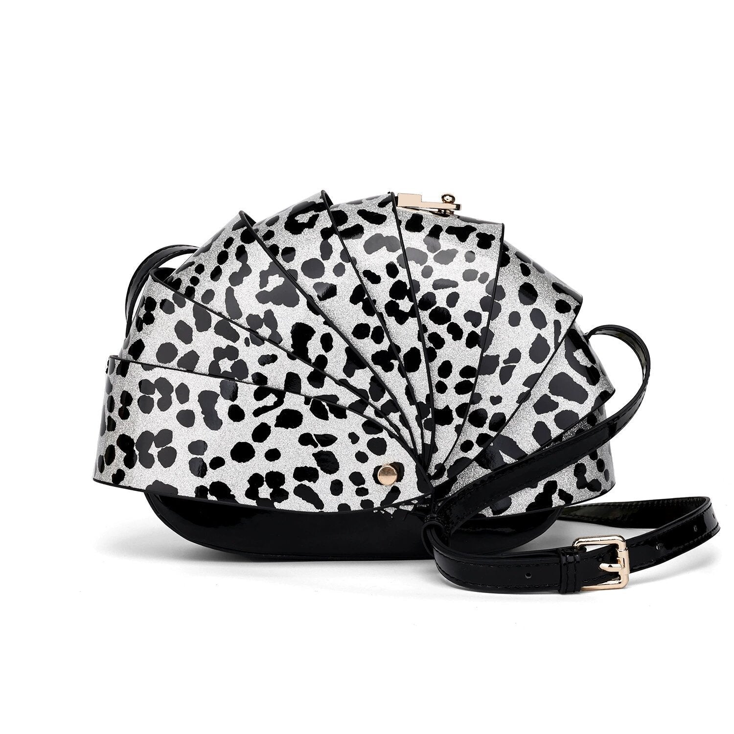 Sac à bandoulière pour femme en cuir verni à imprimé léopard, élégant et tendance - IVOIRART.COM