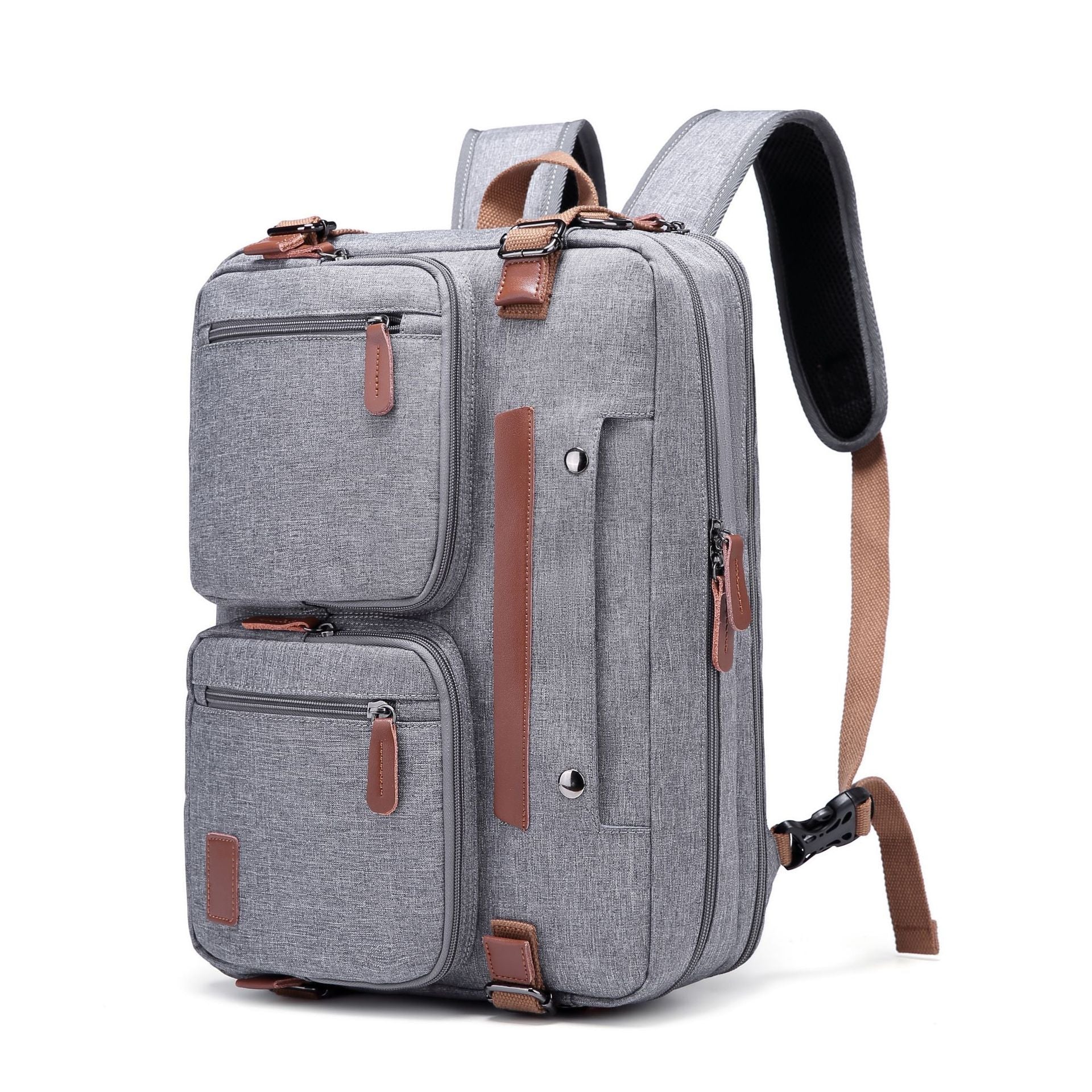 Sac à Dos Cabas Étanche en Nylon Convertible pour Ordinateur 15,6-17,3" - IVOIRART.COM