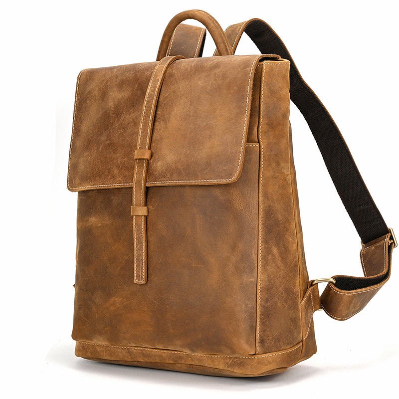 Sac à Dos en Cuir Crazy Horse pour Homme, Style Rétro, Sac d'Extérieur Élégant - IVOIRART.COM