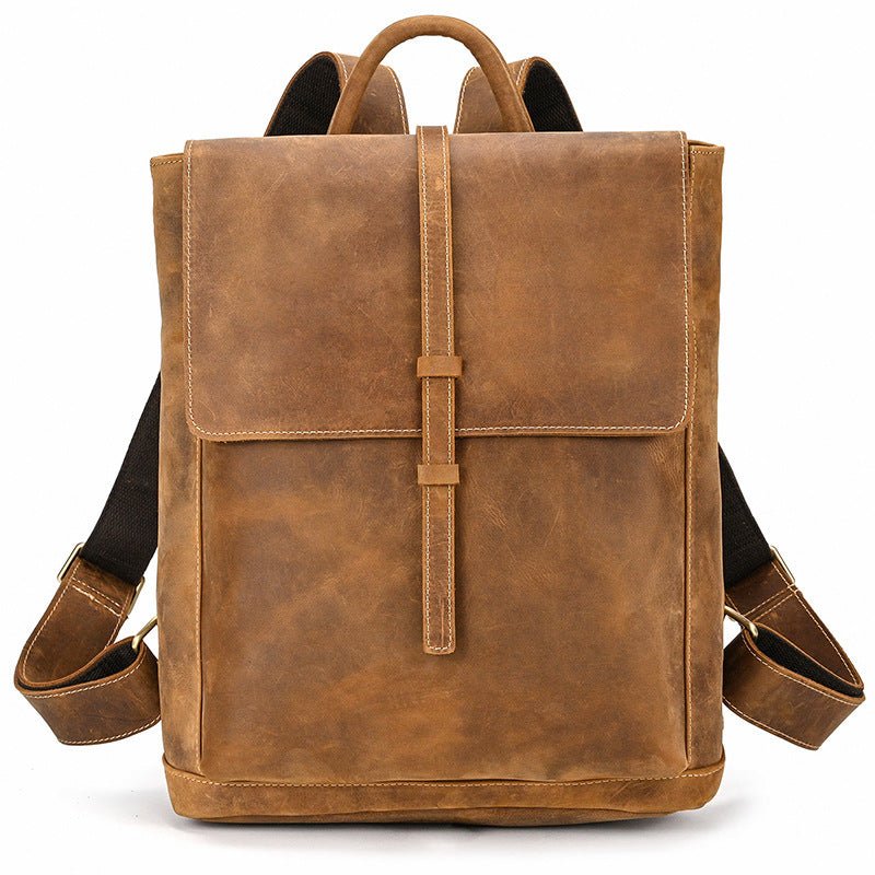 Sac à Dos en Cuir Crazy Horse pour Homme, Style Rétro, Sac d'Extérieur Élégant - IVOIRART.COM