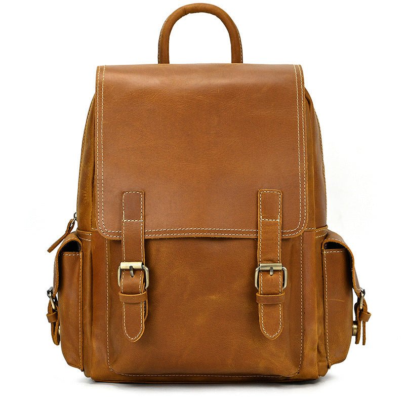 Sac à Dos en Cuir Crazy Horse pour Homme, Style Rétro, Sac d'Extérieur Élégant - IVOIRART.COM