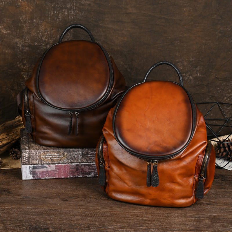 Sac à Dos en Cuir Souple Style Rétro Loisirs Forêt pour Femme - Sacs Européens et Américains - IVOIRART.COM
