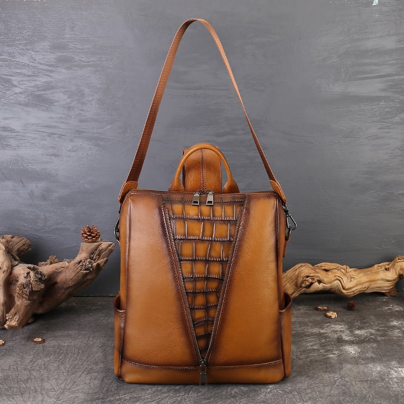 Sac à dos femme décontracté style coréen mode en cuir véritable multifonction été - IVOIRART.COM