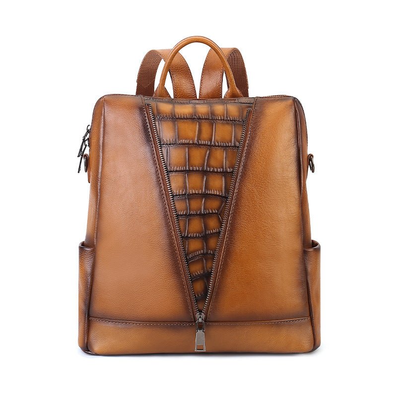 Sac à dos femme décontracté style coréen mode en cuir véritable multifonction été - IVOIRART.COM