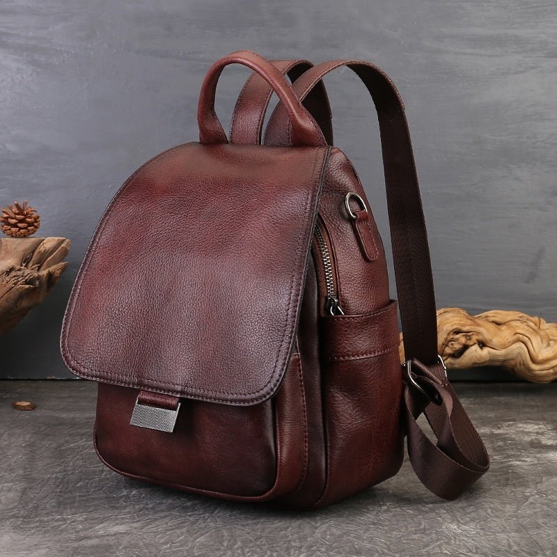 Sac à dos femme en cuir pleine fleur grande capacité, doux et résistant et chic. - IVOIRART.COM