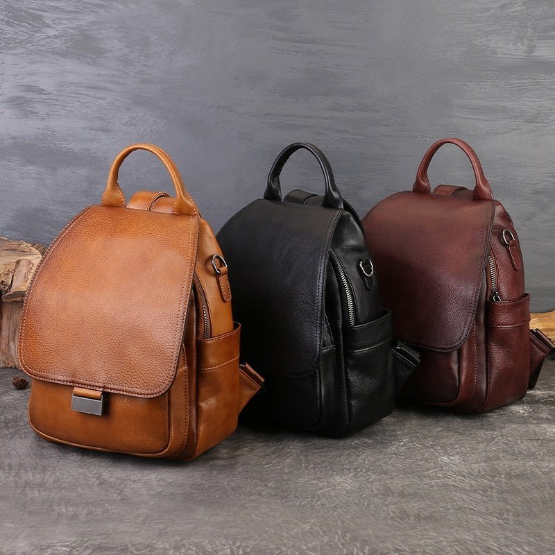 Sac à dos femme en cuir pleine fleur grande capacité, doux et résistant et chic. - IVOIRART.COM