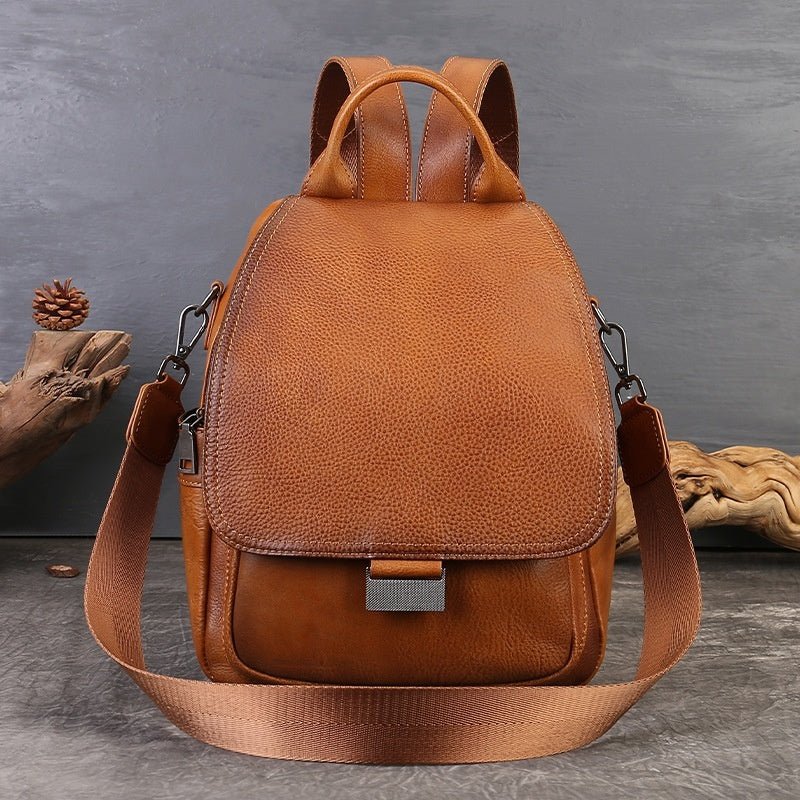 Sac à dos femme en cuir pleine fleur grande capacité, doux et résistant et chic. - IVOIRART.COM