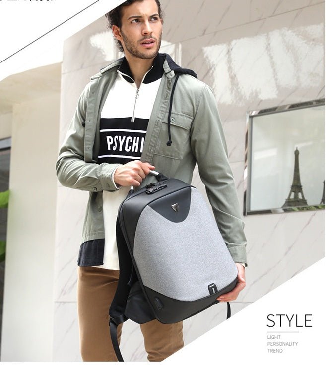 Sac à dos homme double épaule multifonctions anti-vol pour ordinateur 15,6" style britannique, sac business et loisir - IVOIRART.COM