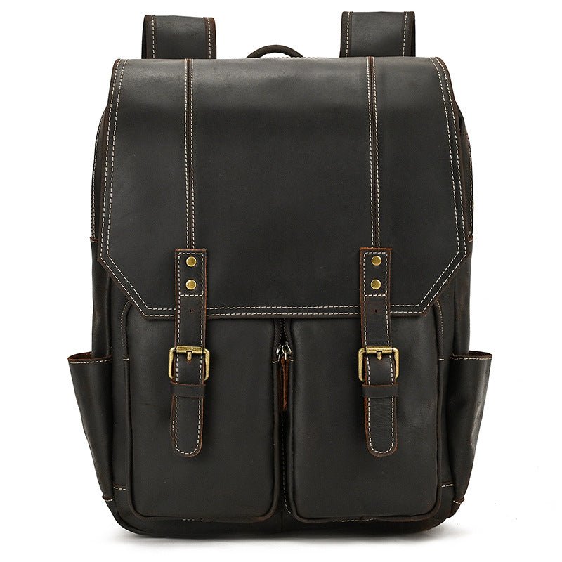 Sac à Dos Homme Rétro en Cuir de Vachette Grande Capacité pour Ordinateur 15 pouces - IVOIRART.COM
