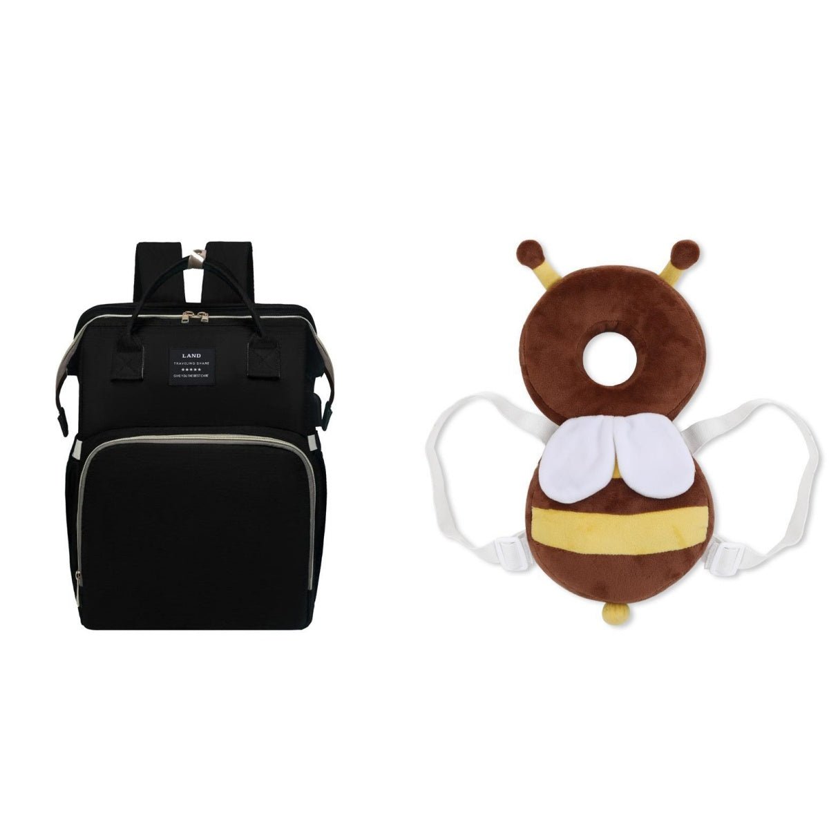 Sac à Dos Multifonction Maternité avec Mosquitoire Amovible - Grande Capacité, Lit Pliable Étanche pour Bébé, Sac à Couches Voyage - IVOIRART.COM
