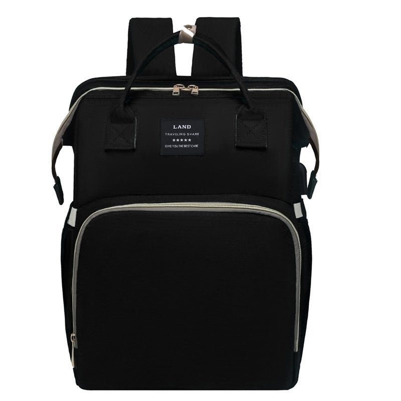 Sac à Dos Multifonction Maternité avec Mosquitoire Amovible - Grande Capacité, Lit Pliable Étanche pour Bébé, Sac à Couches Voyage - IVOIRART.COM