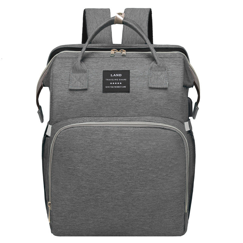 Sac à Dos Multifonction Maternité avec Mosquitoire Amovible - Grande Capacité, Lit Pliable Étanche pour Bébé, Sac à Couches Voyage - IVOIRART.COM