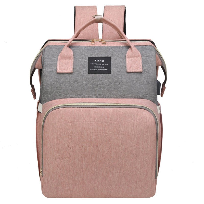 Sac à Dos Multifonction Maternité avec Mosquitoire Amovible - Grande Capacité, Lit Pliable Étanche pour Bébé, Sac à Couches Voyage - IVOIRART.COM