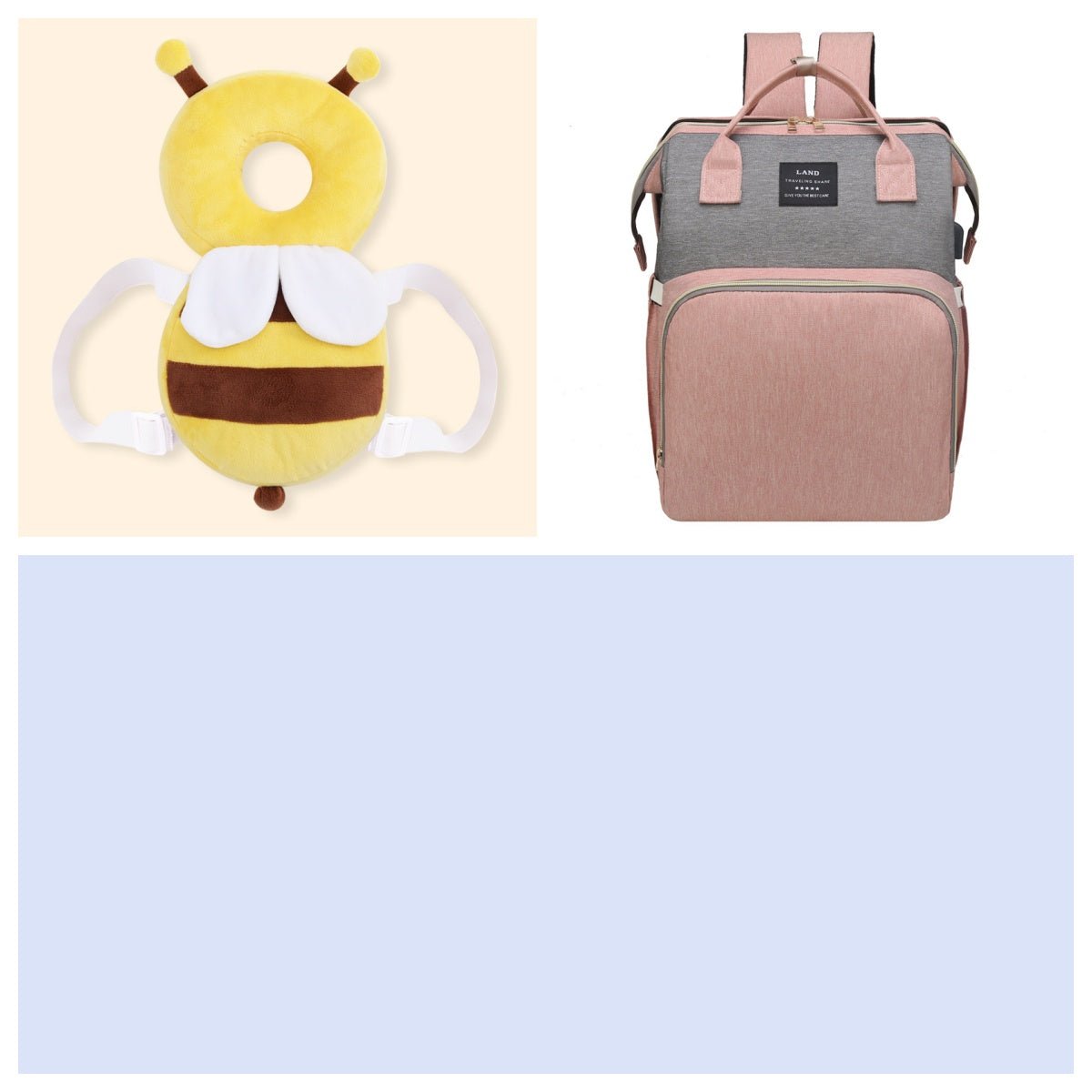 Sac à Dos Multifonction Maternité avec Mosquitoire Amovible - Grande Capacité, Lit Pliable Étanche pour Bébé, Sac à Couches Voyage - IVOIRART.COM