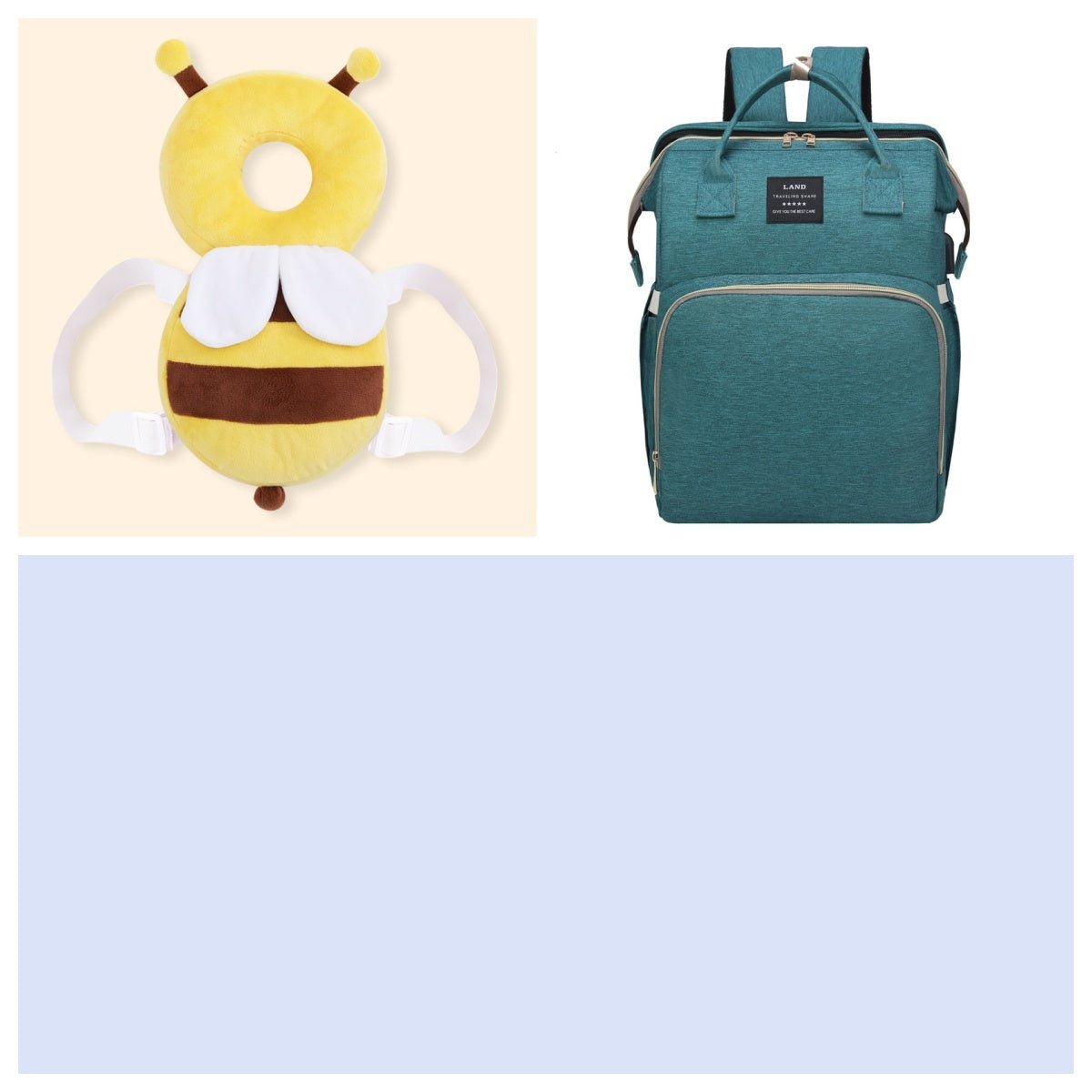 Sac à Dos Multifonction Maternité avec Mosquitoire Amovible - Grande Capacité, Lit Pliable Étanche pour Bébé, Sac à Couches Voyage - IVOIRART.COM