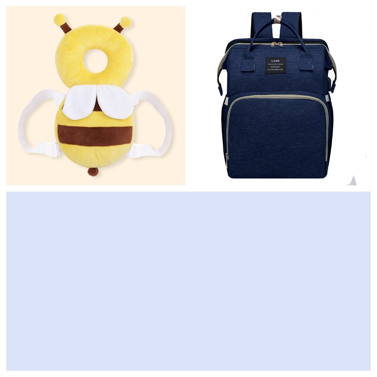 Sac à Dos Multifonction Maternité avec Mosquitoire Amovible - Grande Capacité, Lit Pliable Étanche pour Bébé, Sac à Couches Voyage - IVOIRART.COM