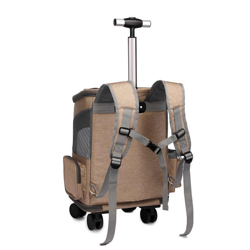 Sac à Dos Pliable Portable avec Chariot Universel pour Chat et Chien Voyage - IVOIRART.COM