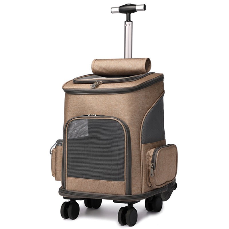Sac à Dos Pliable Portable avec Chariot Universel pour Chat et Chien Voyage - IVOIRART.COM