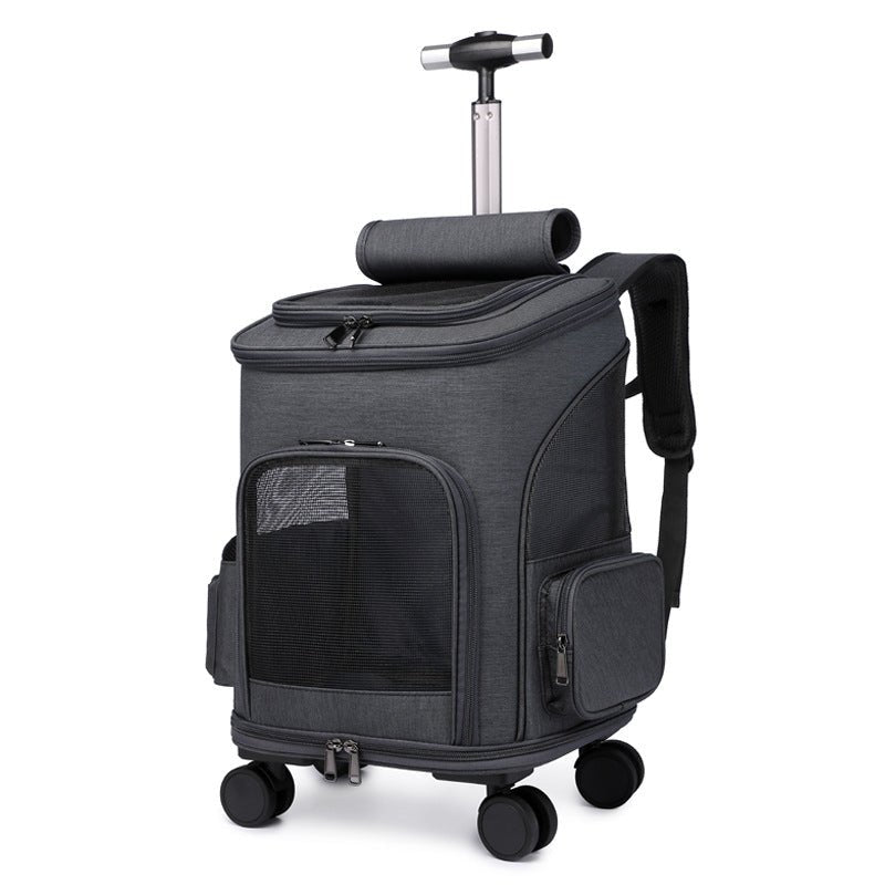 Sac à Dos Pliable Portable avec Chariot Universel pour Chat et Chien Voyage - IVOIRART.COM