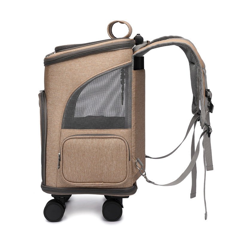 Sac à Dos Pliable Portable avec Chariot Universel pour Chat et Chien Voyage - IVOIRART.COM