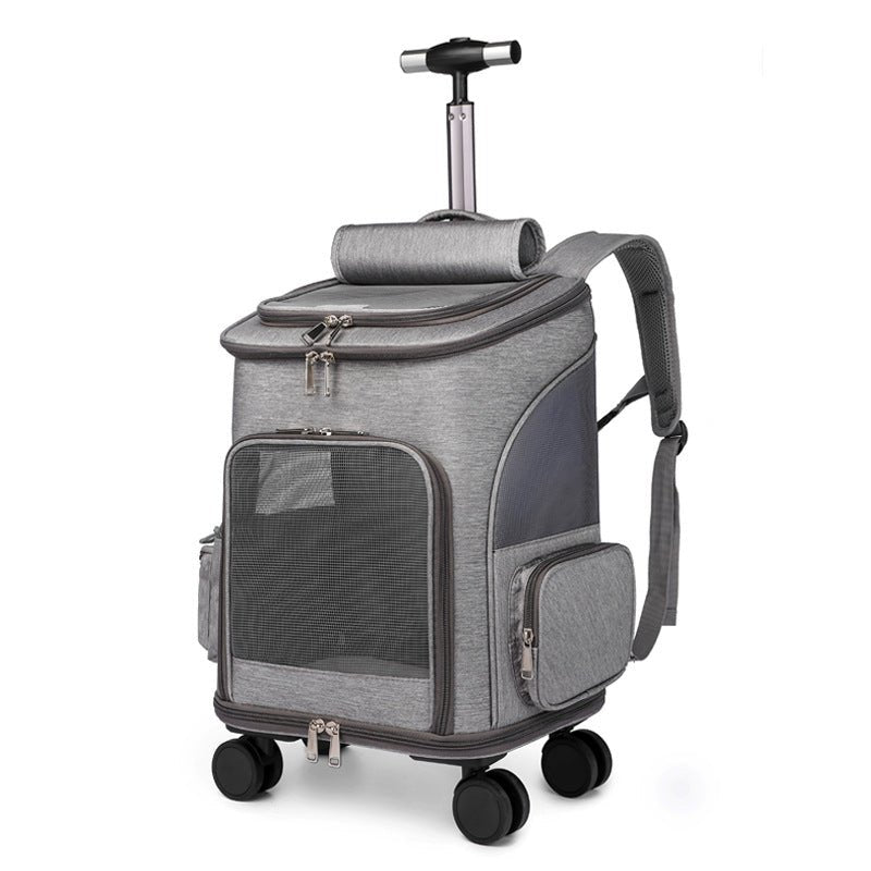 Sac à Dos Pliable Portable avec Chariot Universel pour Chat et Chien Voyage - IVOIRART.COM