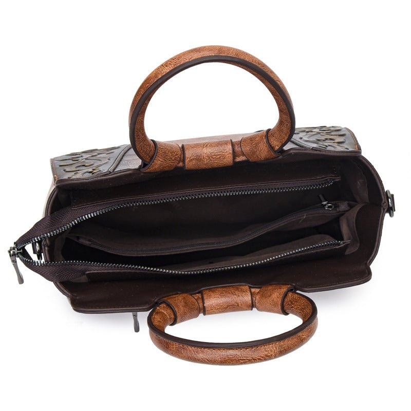 Sac à épaule femme de style ethnique, grande capacité, forme carrée horizontale - IVOIRART.COM