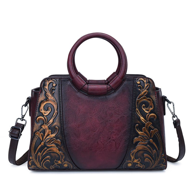 Sac à épaule femme de style ethnique, grande capacité, forme carrée horizontale - IVOIRART.COM