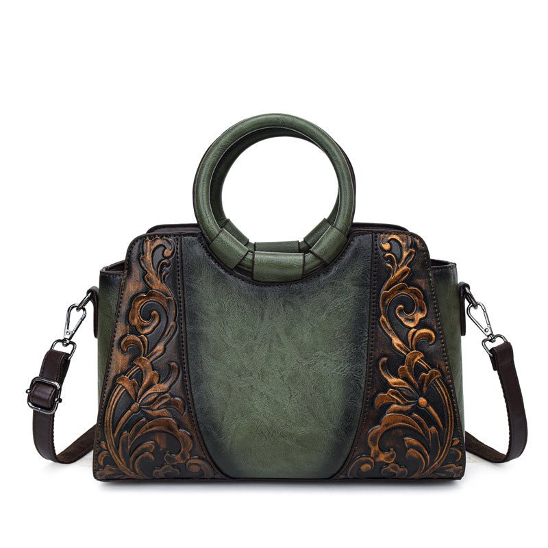Sac à épaule femme de style ethnique, grande capacité, forme carrée horizontale - IVOIRART.COM