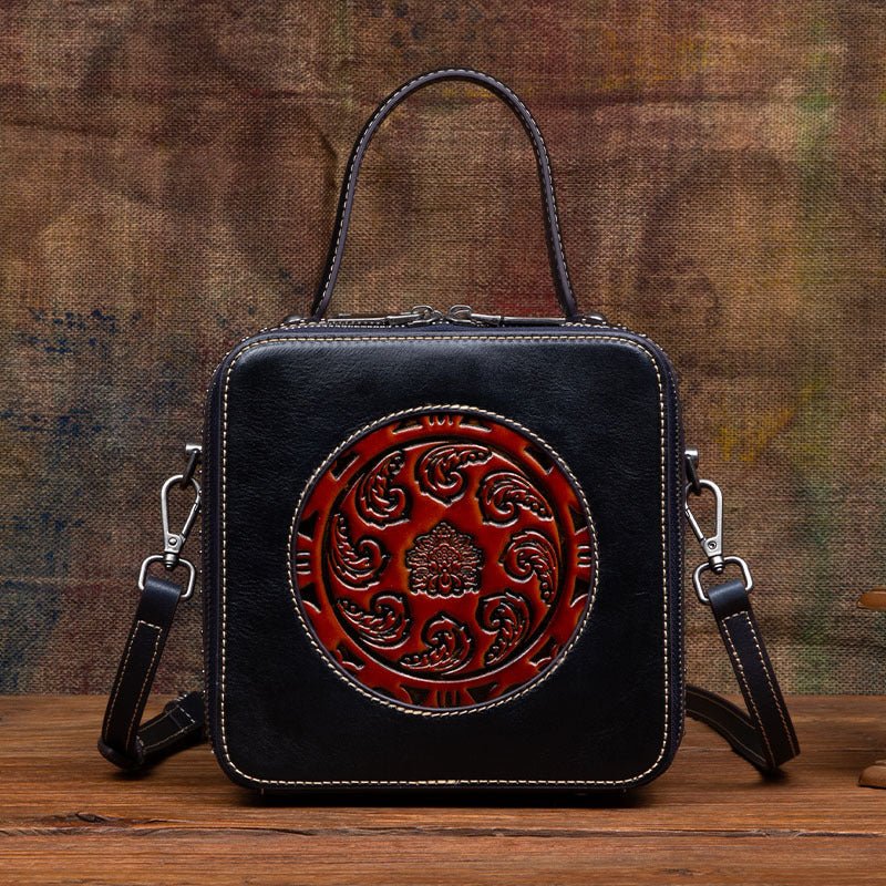 Sac à Épaule Femme Vintage en Cuir Véritable Style Nouveau, Forme Carrée - IVOIRART.COM