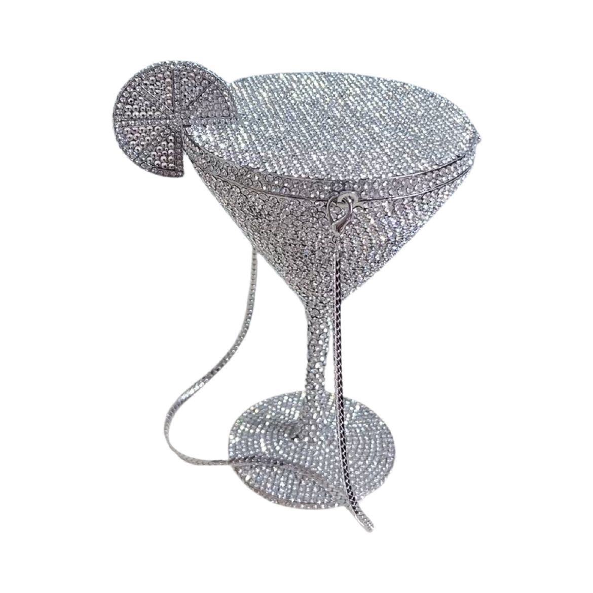 Sac à main cocktail en forme de calice diamanté, rigide et élégant, 18,5 cm - IVOIRART.COM