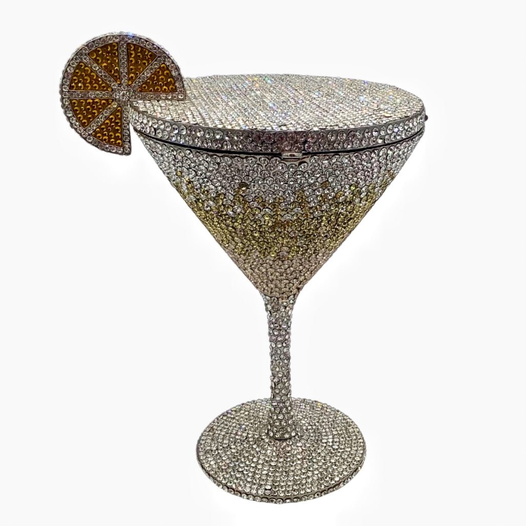 Sac à main cocktail en forme de calice diamanté, rigide et élégant, 18,5 cm - IVOIRART.COM