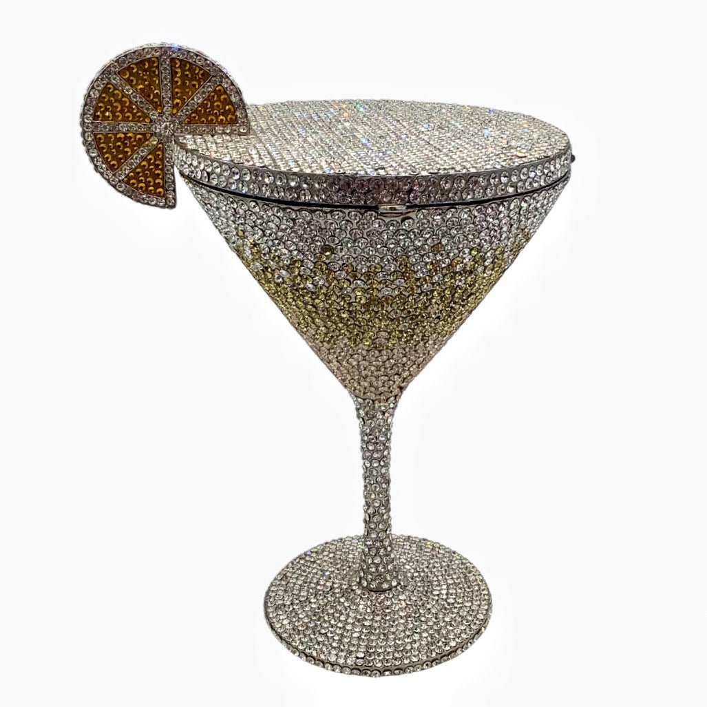 Sac à main cocktail en forme de calice diamanté, rigide et élégant, 18,5 cm - IVOIRART.COM