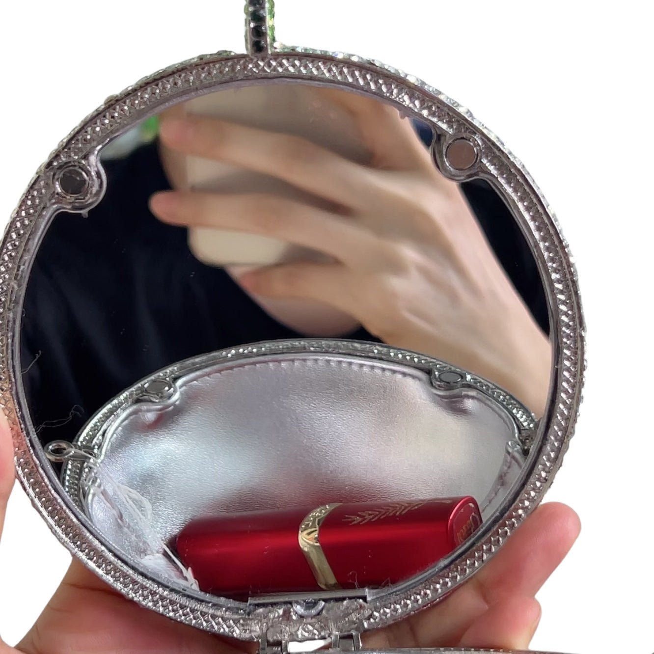 Sac à main cocktail en forme de calice diamanté, rigide et élégant, 18,5 cm - IVOIRART.COM