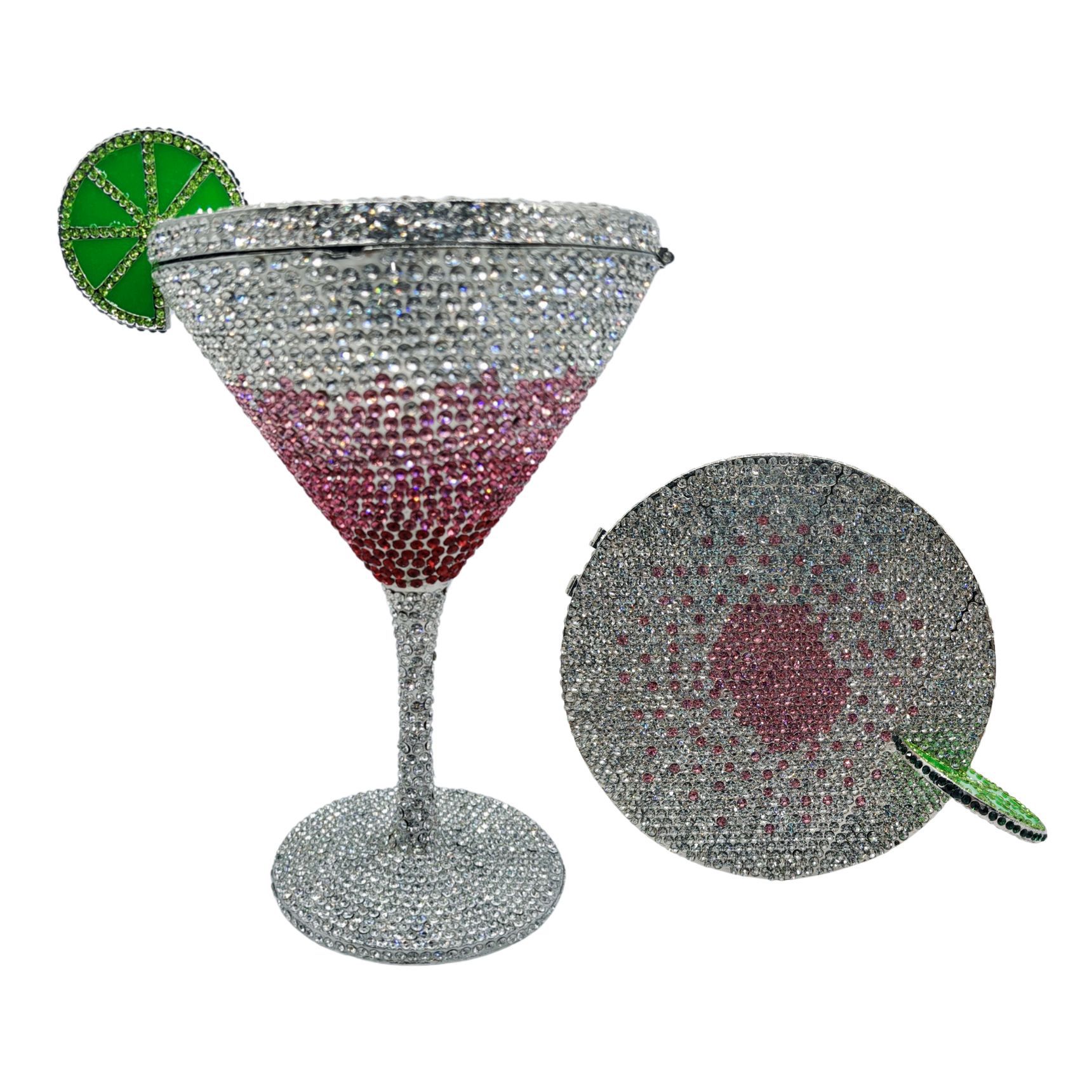 Sac à main cocktail en forme de calice diamanté, rigide et élégant, 18,5 cm - IVOIRART.COM