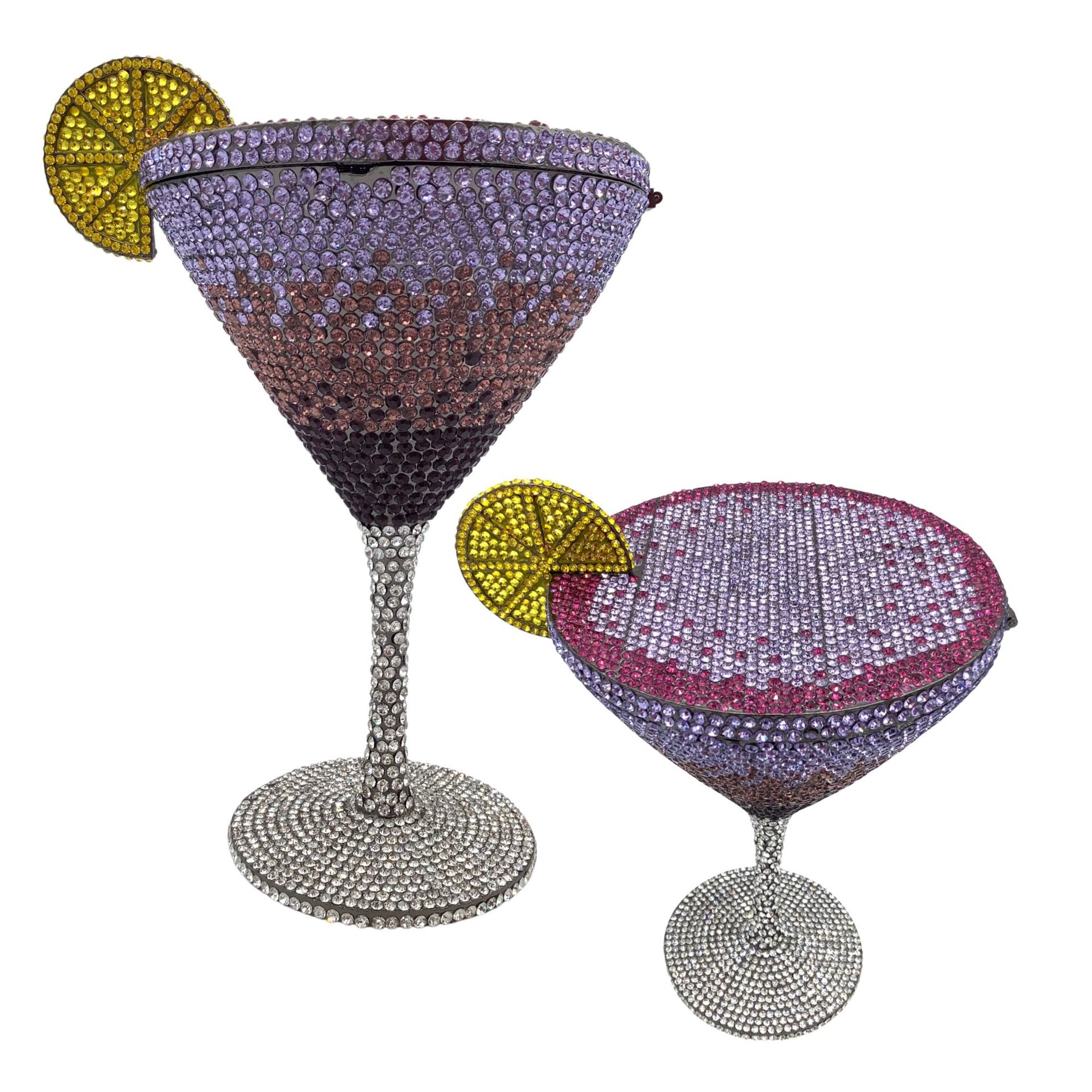 Sac à main cocktail en forme de calice diamanté, rigide et élégant, 18,5 cm - IVOIRART.COM