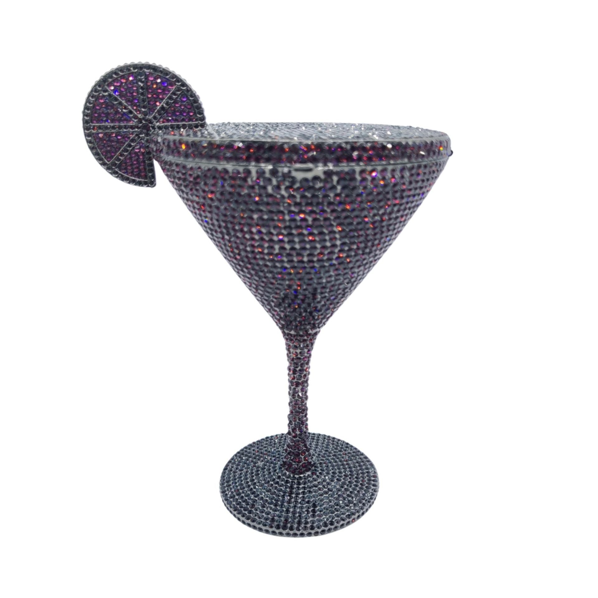 Sac à main cocktail en forme de calice diamanté, rigide et élégant, 18,5 cm - IVOIRART.COM