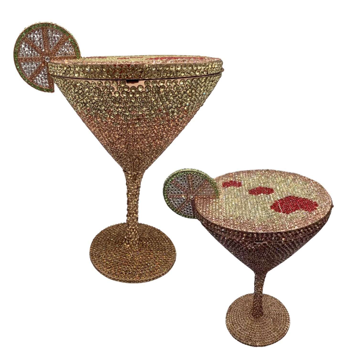 Sac à main cocktail en forme de calice diamanté, rigide et élégant, 18,5 cm - IVOIRART.COM