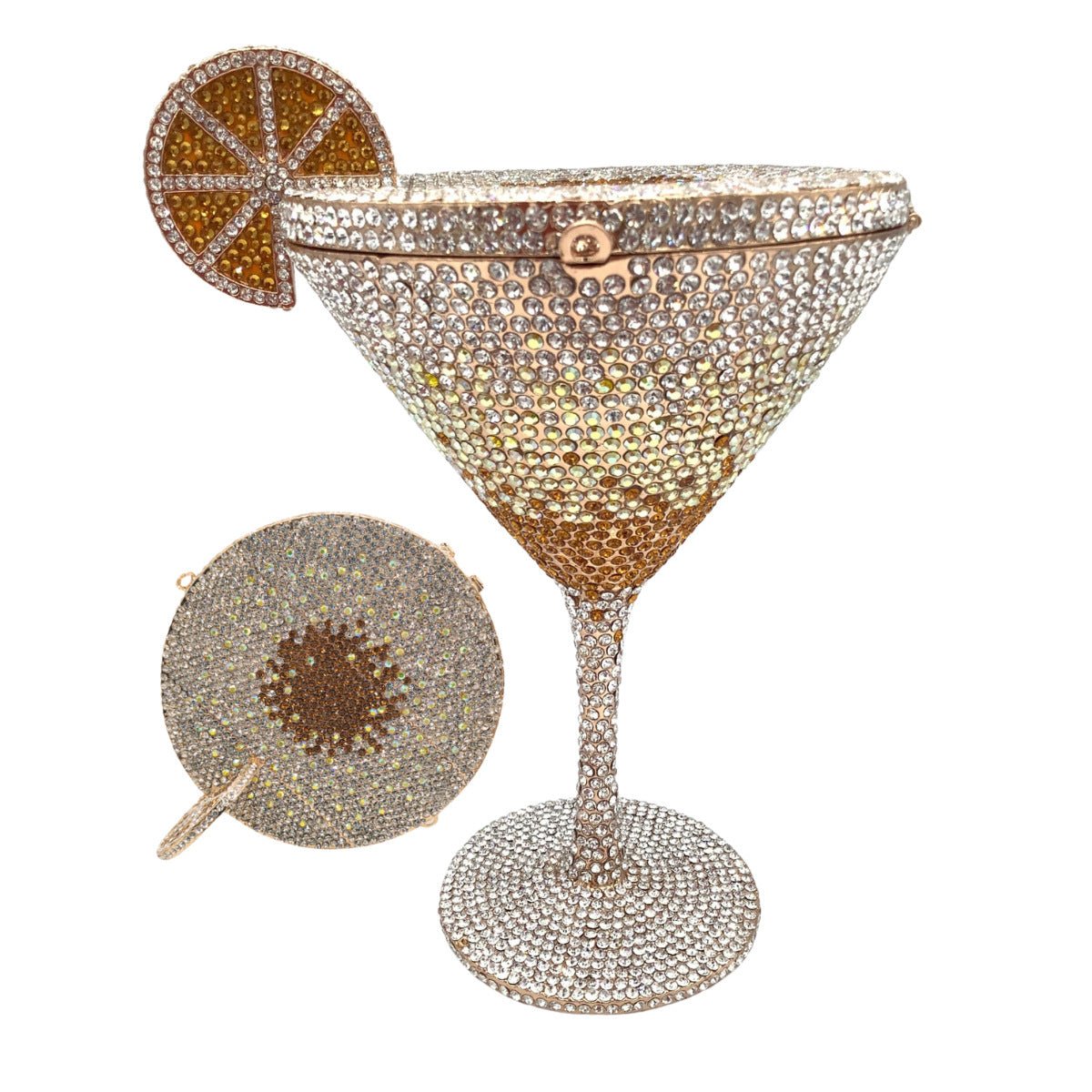 Sac à main cocktail en forme de calice diamanté, rigide et élégant, 18,5 cm - IVOIRART.COM