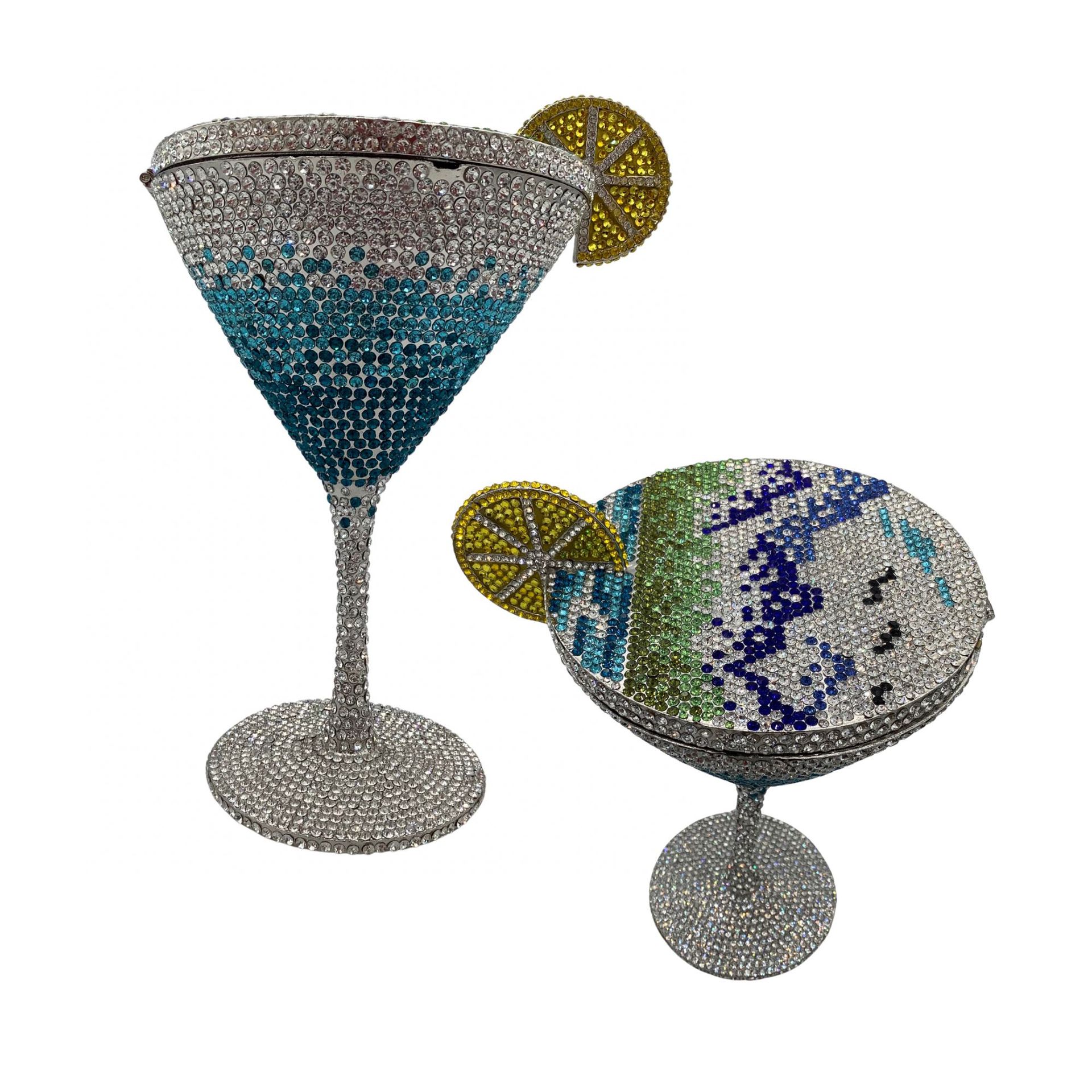 Sac à main cocktail en forme de calice diamanté, rigide et élégant, 18,5 cm - IVOIRART.COM