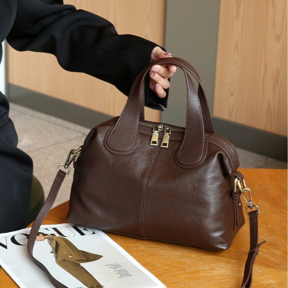Sac à main cuir femme style haut de gamme, cabas en cuir pleine fleur, grand Pro - IVOIRART.COM
