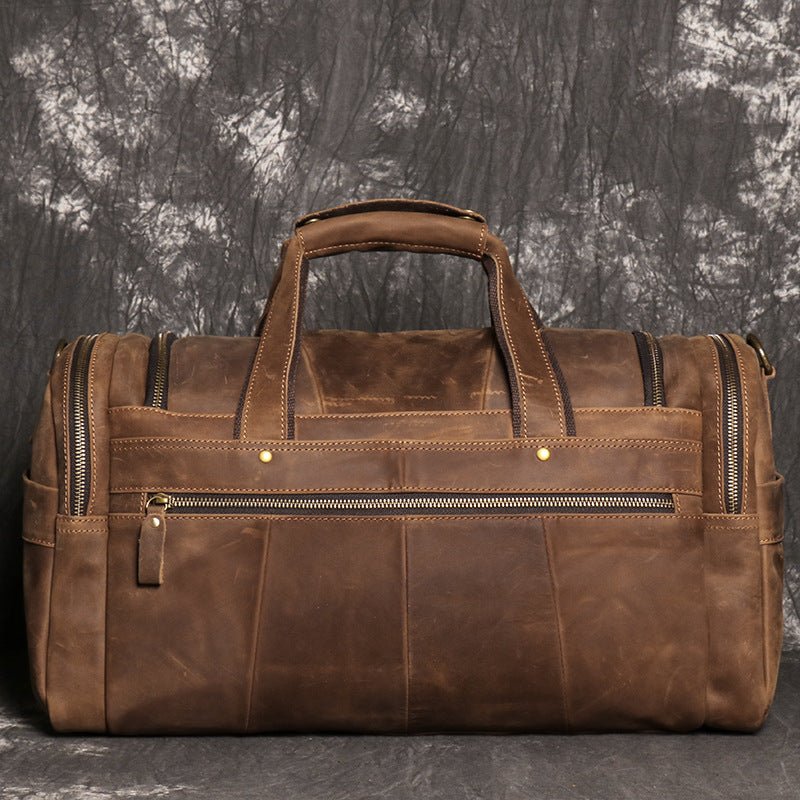 Sac à Main de Voyage en Cuir Crazy Horse Véritable, Résistant et Léger - IVOIRART.COM