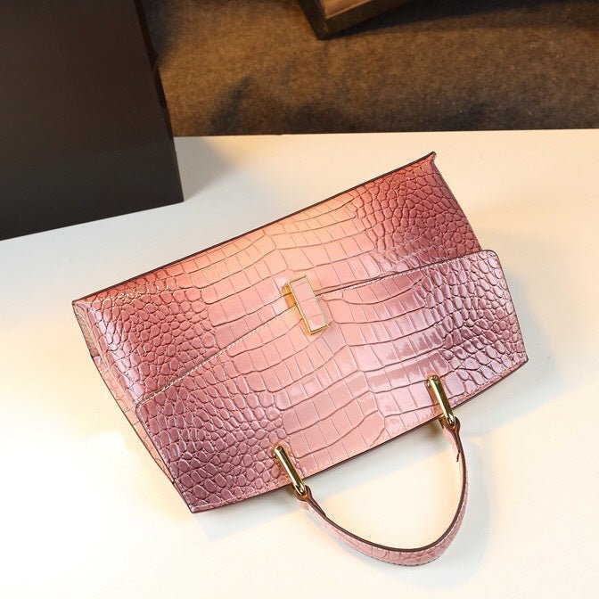 Sac à main en cuir aspect crocodile, sac épaule et bandoulière élégant et robuste - IVOIRART.COM