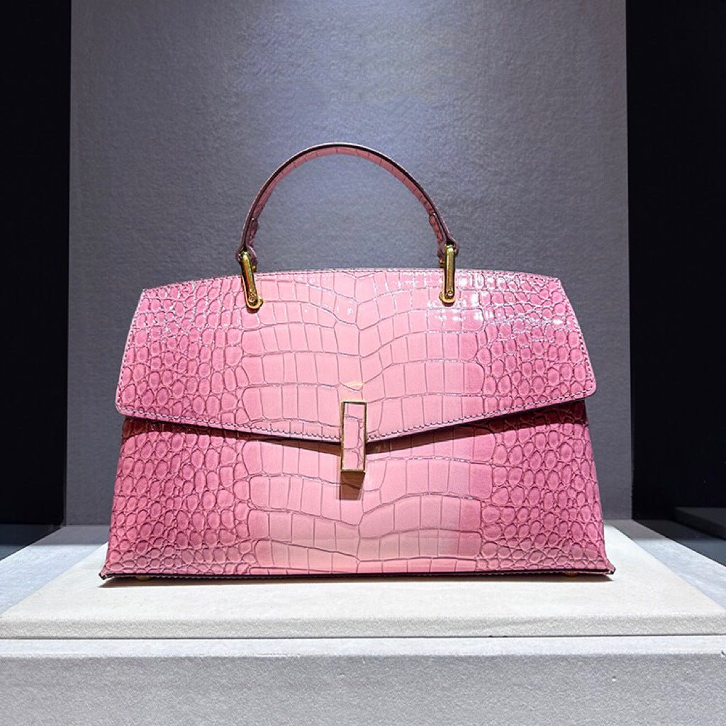 Sac à main en cuir aspect crocodile, sac épaule et bandoulière élégant et robuste - IVOIRART.COM