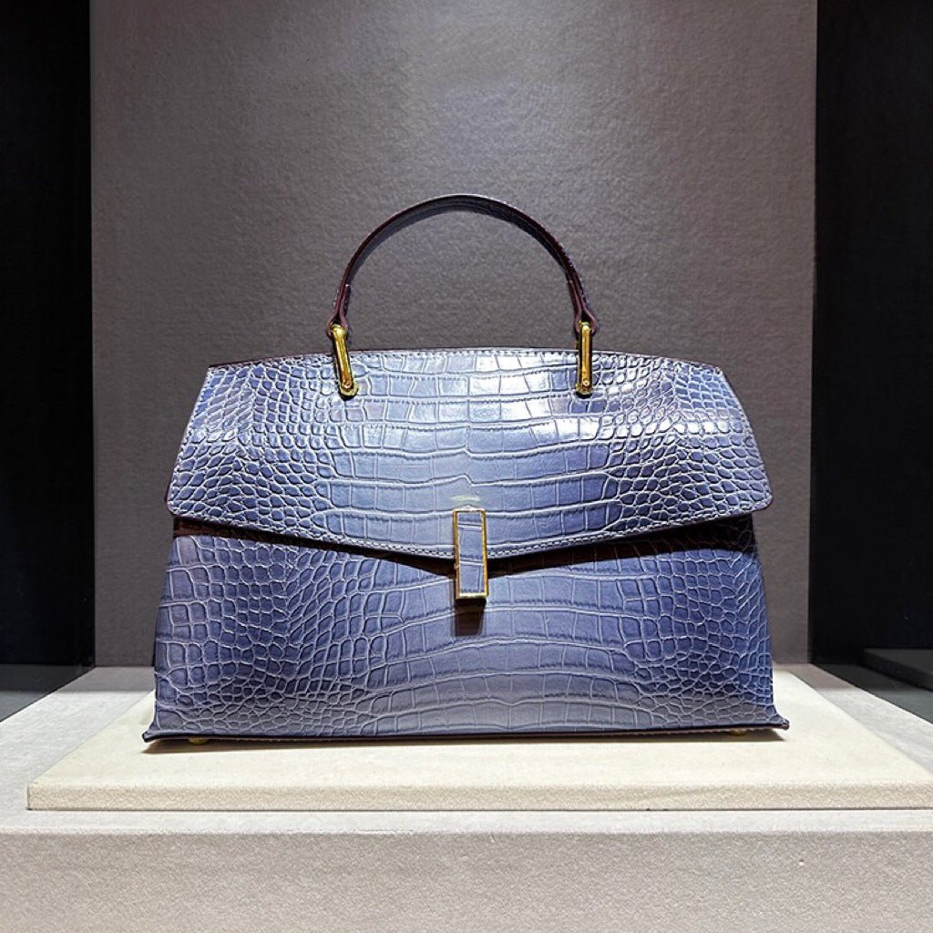 Sac à main en cuir aspect crocodile, sac épaule et bandoulière élégant et robuste - IVOIRART.COM