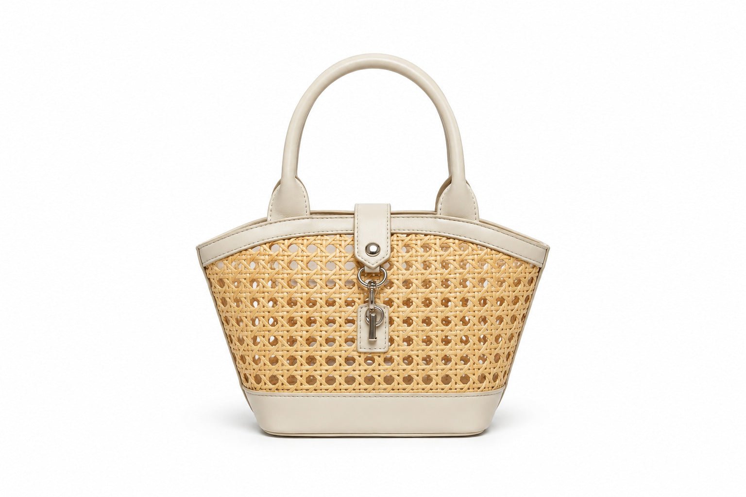 Sac à main en rotin tressé ajouré - style seau, élégant pour sorties et quotidien - IVOIRART.COM