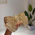 Sac à main métallique à nœud papillon mode avec bandoulière croisée élégant - IVOIRART.COM