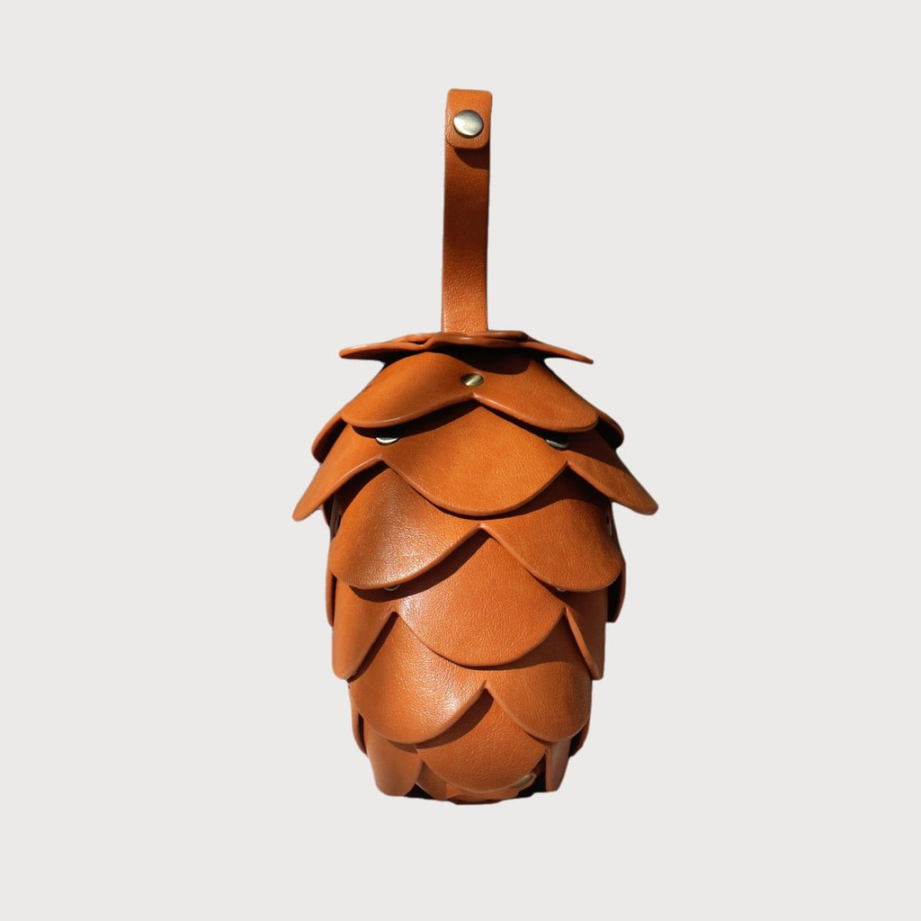 Sac à main pour femme en forme de pomme de pin, sac d'épaule décontracté marron - IVOIRART.COM