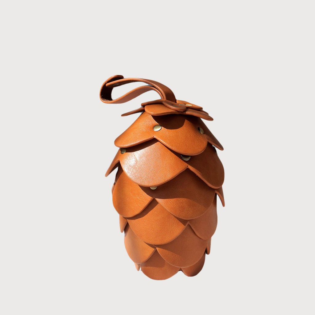 Sac à main pour femme en forme de pomme de pin, sac d'épaule décontracté marron - IVOIRART.COM